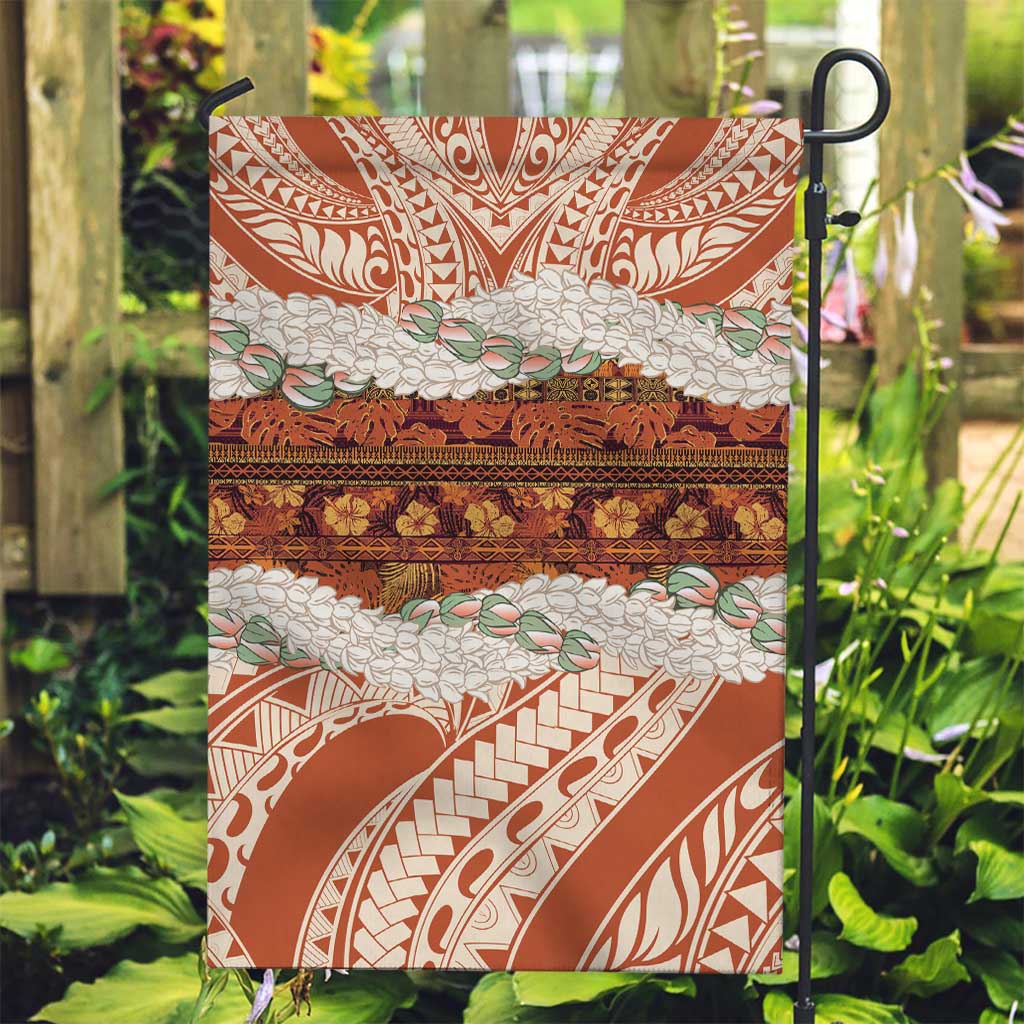 Aloha Hawaii Mikioi Lei Garden Flag Beige Tropical Flower Pattern LT14 Garden Flag Beige - Polynesian Pride