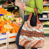 Aloha Hawaii Mikioi Lei Grocery Bag Beige Tropical Flower Pattern LT14 - Polynesian Pride