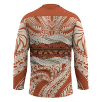 Aloha Hawaii Mikioi Lei Hockey Jersey Beige Tropical Flower Pattern LT14 - Polynesian Pride