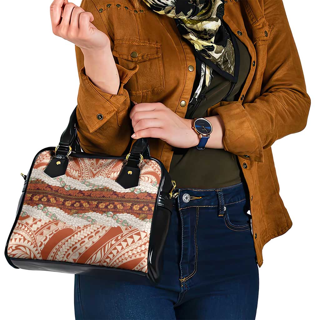Aloha Hawaii Mikioi Lei Shoulder Handbag Beige Tropical Flower Pattern - Polynesian Pride