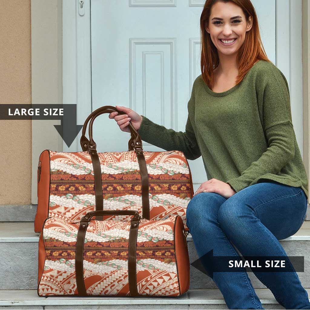 Aloha Hawaii Mikioi Lei Travel Bag Beige Tropical Flower Pattern - Polynesian Pride