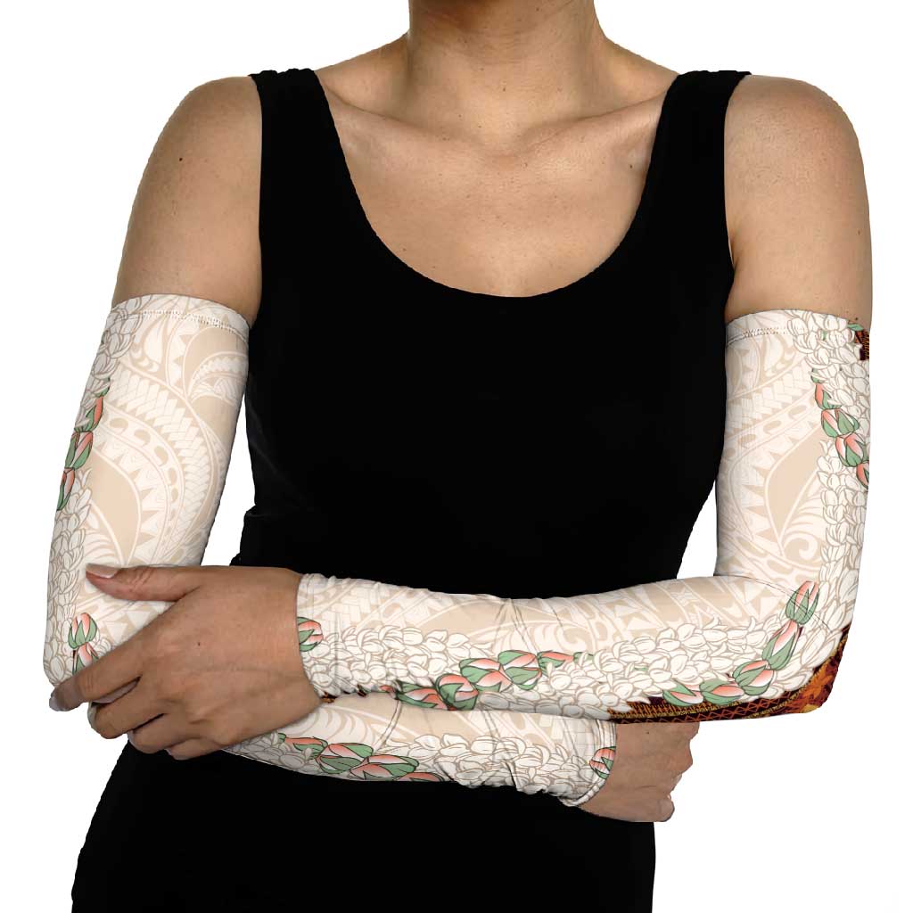 Aloha Hawaii Mikioi Lei Arm Sleeves Cattail Red Tropical Flower Pattern LT14 - Polynesian Pride