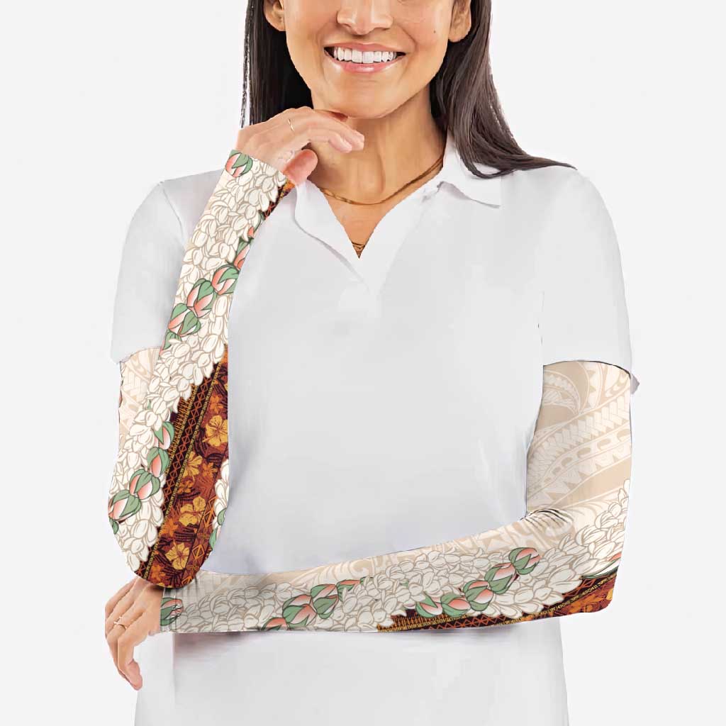 Aloha Hawaii Mikioi Lei Arm Sleeves Cattail Red Tropical Flower Pattern LT14 - Polynesian Pride