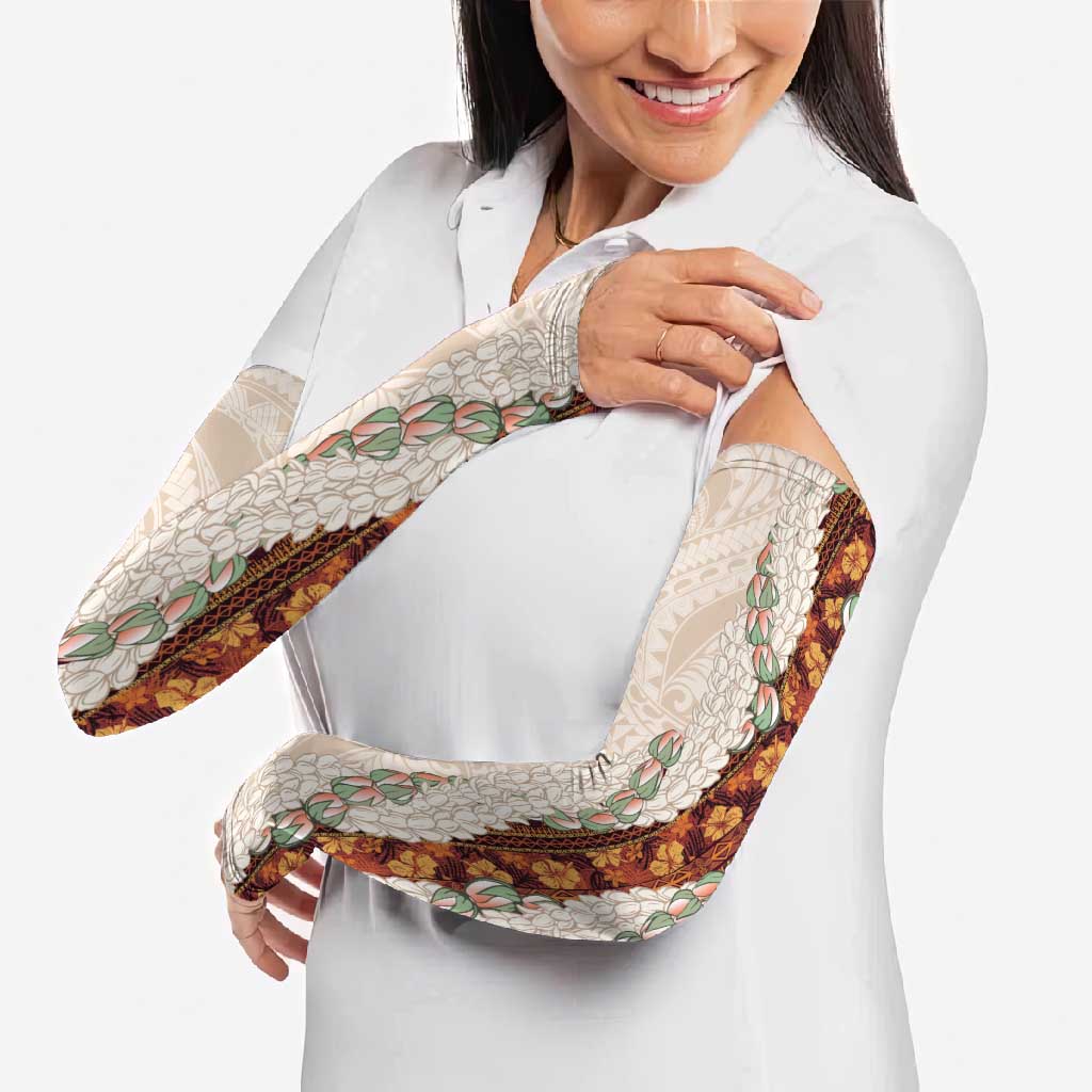 Aloha Hawaii Mikioi Lei Arm Sleeves Cattail Red Tropical Flower Pattern LT14 - Polynesian Pride