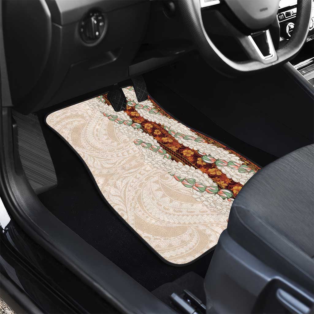 Aloha Hawaii Mikioi Lei Car Mats Cattail Red Tropical Flower Pattern - Polynesian Pride