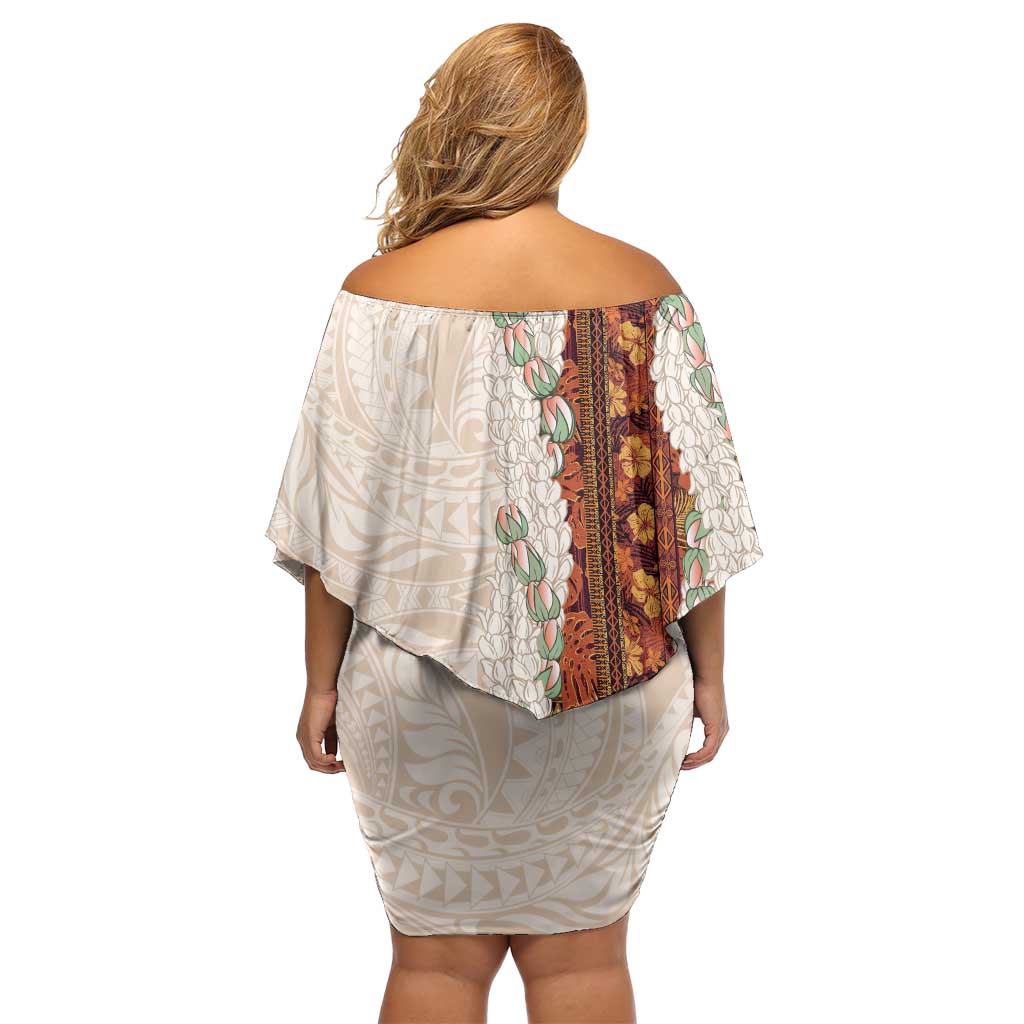 Aloha Hawaii Mikioi Lei Family Matching Off Shoulder Short Dress and Hawaiian Shirt Cattail Red Tropical Flower Pattern LT14 - Polynesian Pride