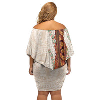 Aloha Hawaii Mikioi Lei Family Matching Off Shoulder Short Dress and Hawaiian Shirt Cattail Red Tropical Flower Pattern LT14 - Polynesian Pride