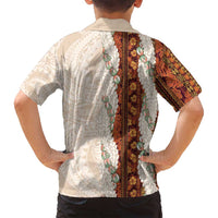 Aloha Hawaii Mikioi Lei Family Matching Tank Maxi Dress and Hawaiian Shirt Cattail Red Tropical Flower Pattern LT14 - Polynesian Pride