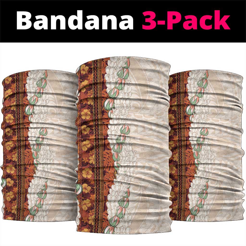 Aloha Hawaii Mikioi Lei Neck Gaiter Cattail Red Tropical Flower Pattern - Polynesian Pride