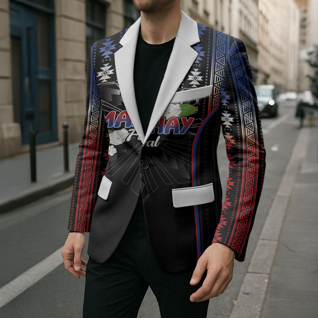 Mabuhay Philippines Festival Blazer Filipino Map Sampaguita Igorot Pattern LT14 - Polynesian Pride