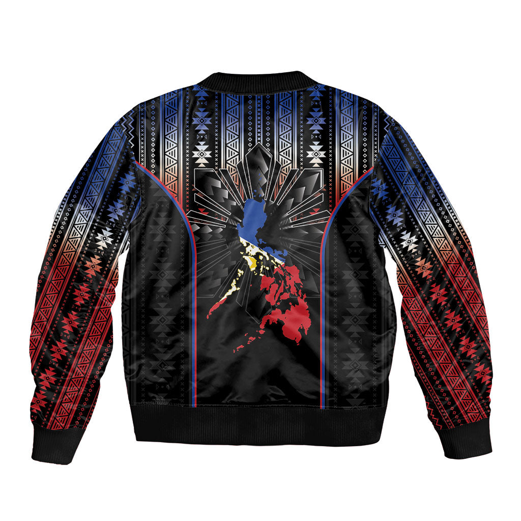 Mabuhay Philippines Festival Bomber Jacket Filipino Map Sampaguita Igorot Pattern LT14 - Polynesian Pride