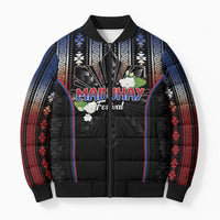 Mabuhay Philippines Festival Bomber Puffer Jacket Filipino Map Sampaguita Igorot Pattern LT14 Unisex Black - Polynesian Pride