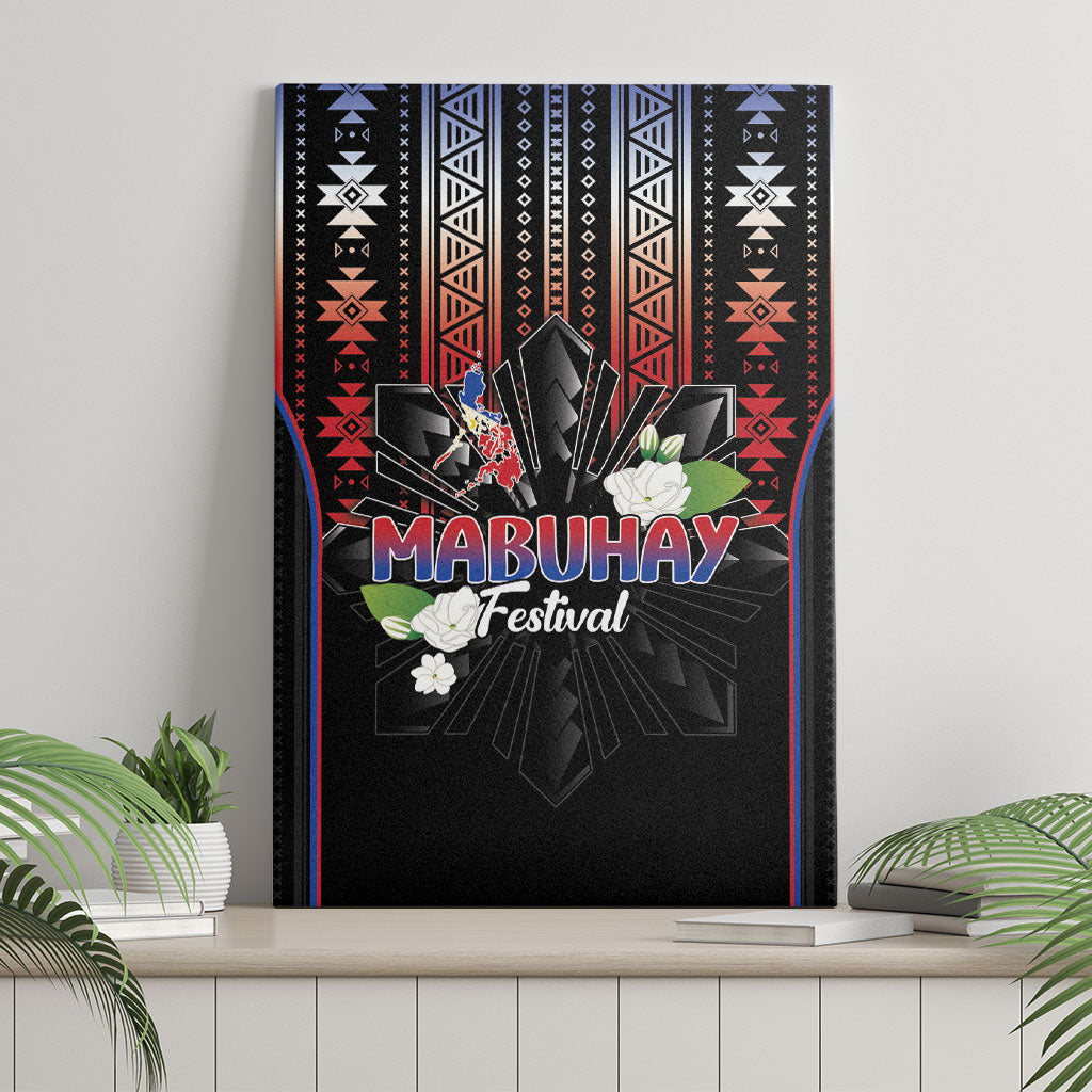 Mabuhay Philippines Festival Canvas Wall Art Filipino Map Sampaguita Igorot Pattern LT14 - Polynesian Pride