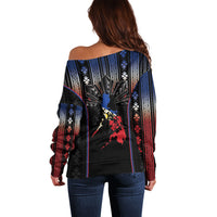 Mabuhay Philippines Festival Off Shoulder Sweater Filipino Map Sampaguita Igorot Pattern LT14 - Polynesian Pride