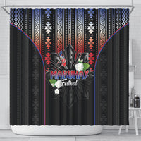 Mabuhay Philippines Festival Shower Curtain Filipino Map Sampaguita Igorot Pattern LT14 - Polynesian Pride