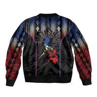 Mabuhay Philippines Festival Sleeve Zip Bomber Jacket Filipino Map Sampaguita Igorot Pattern LT14 - Polynesian Pride