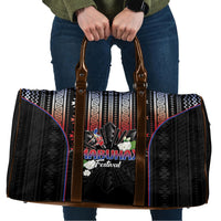 Mabuhay Philippines Festival Travel Bag Filipino Map Sampaguita Igorot Pattern LT14 Black - Polynesian Pride