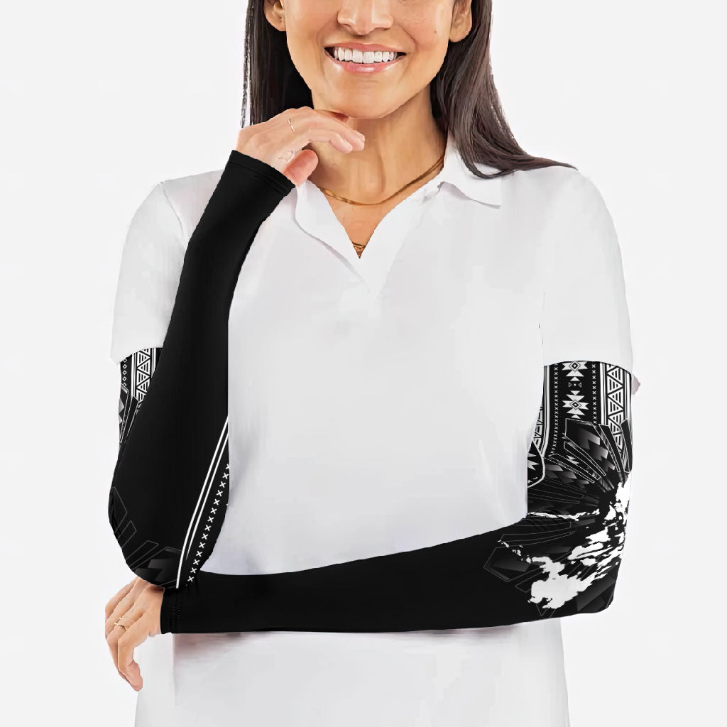 Mabuhay Philippines Festival Arm Sleeves Filipino Map Black White Igorot Pattern LT14 - Polynesian Pride