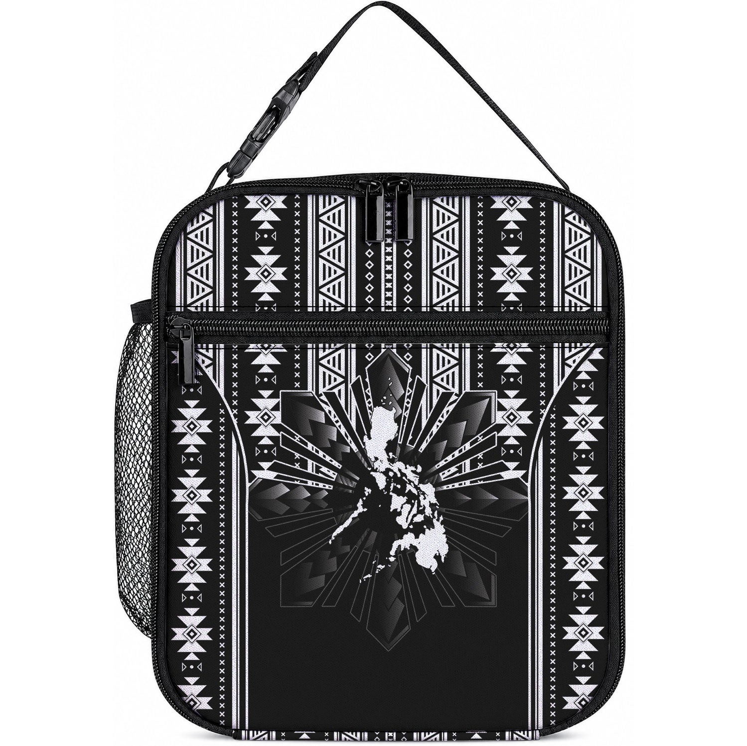 Mabuhay Philippines Festival Lunch Bag Filipino Map Black White Igorot Pattern