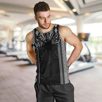 Mabuhay Philippines Festival Men Tank Top Filipino Map Black White Igorot Pattern LT14 Black - Polynesian Pride