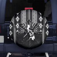 Mabuhay Philippines Festival Spare Tire Cover Filipino Map Black White Igorot Pattern LT14 No hole Black - Polynesian Pride