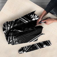 Mabuhay Philippines Festival Umbrella Filipino Map Black White Igorot Pattern LT14 - Polynesian Pride