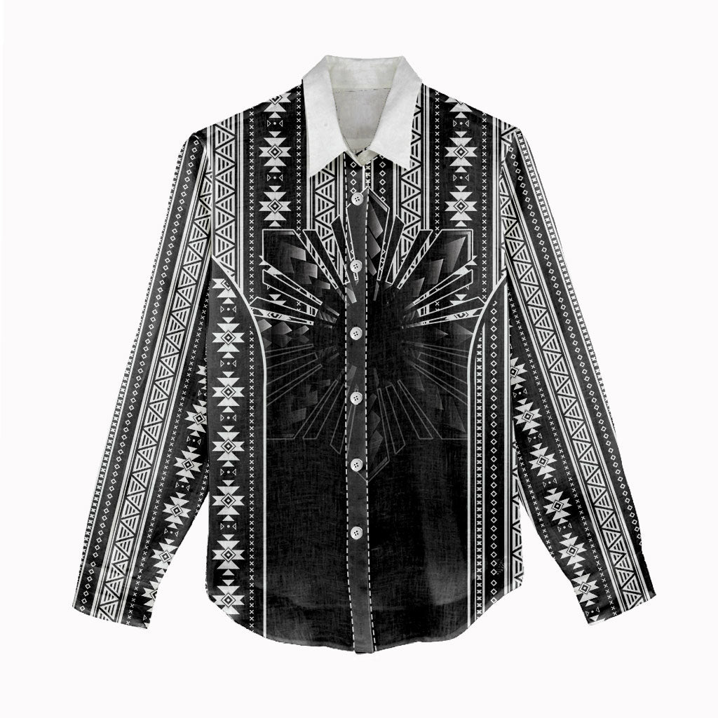 Mabuhay Philippines Festival Women Casual Shirt Filipino Map Black White Igorot Pattern LT14 - Polynesian Pride