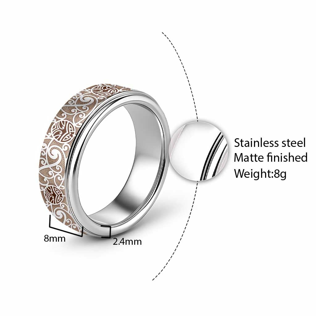 New Zealand Moko Maori Koru Pattern Classic Ring - Polynesian Pride