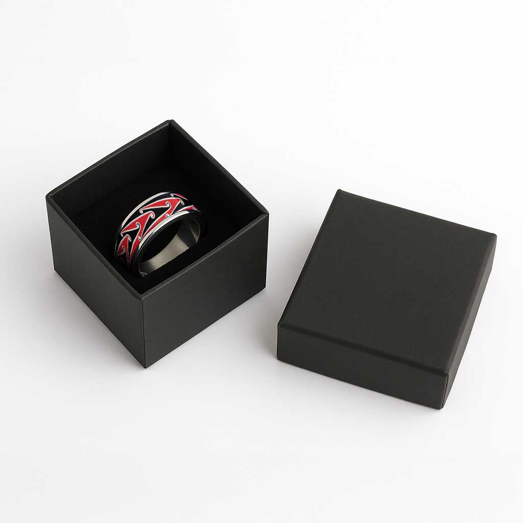 New Zealand Puhoro Kowhaiwhai Motif Classic Ring - Polynesian Pride