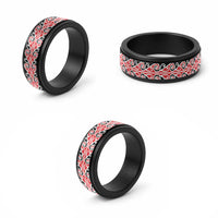 New Zealand Ngaru Kowhaiwhai Motif Spinner Ring - Polynesian Pride