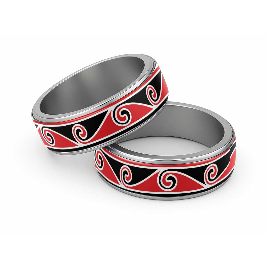 New Zealand Koru Kowhaiwhai Motif Classic Ring - Polynesian Pride