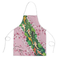 Koi Fish Sakura Japan Apron Eternal Flow Cherry Blossom Seigaiha Pattern