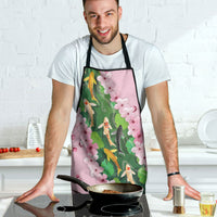 Koi Fish Sakura Japan Apron Eternal Flow Cherry Blossom Seigaiha Pattern