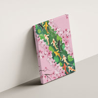 Koi Fish Sakura Japan Canvas Wall Art Eternal Flow Cherry Blossom Seigaiha Pattern
