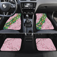 Koi Fish Sakura Japan Car Mats Eternal Flow Cherry Blossom Seigaiha Pattern