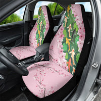 Koi Fish Sakura Japan Car Seat Cover Eternal Flow Cherry Blossom Seigaiha Pattern