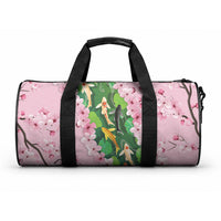 Koi Fish Sakura Japan Duffle Bag Eternal Flow Cherry Blossom Seigaiha Pattern