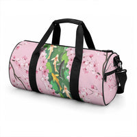 Koi Fish Sakura Japan Duffle Bag Eternal Flow Cherry Blossom Seigaiha Pattern
