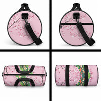 Koi Fish Sakura Japan Duffle Bag Eternal Flow Cherry Blossom Seigaiha Pattern