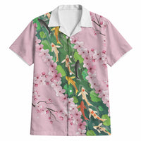 Koi Fish Sakura Japan Hawaiian Shirt Eternal Flow Cherry Blossom Seigaiha Pattern