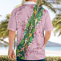 Koi Fish Sakura Japan Hawaiian Shirt Eternal Flow Cherry Blossom Seigaiha Pattern
