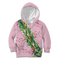 Koi Fish Sakura Japan Kid Hoodie Eternal Flow Cherry Blossom Seigaiha Pattern
