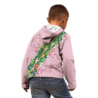 Koi Fish Sakura Japan Kid Hoodie Eternal Flow Cherry Blossom Seigaiha Pattern