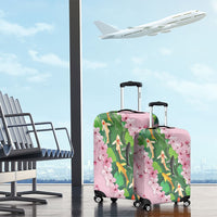 Koi Fish Sakura Japan Luggage Cover Eternal Flow Cherry Blossom Seigaiha Pattern