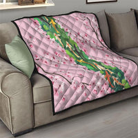 Koi Fish Sakura Japan Quilt Eternal Flow Cherry Blossom Seigaiha Pattern