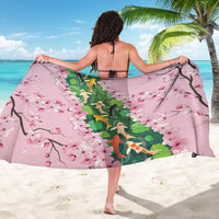 Koi Fish Sakura Japan Sarong Eternal Flow Cherry Blossom Seigaiha Pattern