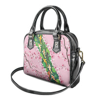 Koi Fish Sakura Japan Shoulder Handbag Eternal Flow Cherry Blossom Seigaiha Pattern