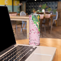 Koi Fish Sakura Japan Skinny Tumbler Eternal Flow Cherry Blossom Seigaiha Pattern