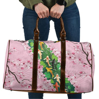 Koi Fish Sakura Japan Travel Bag Eternal Flow Cherry Blossom Seigaiha Pattern
