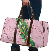 Koi Fish Sakura Japan Travel Bag Eternal Flow Cherry Blossom Seigaiha Pattern